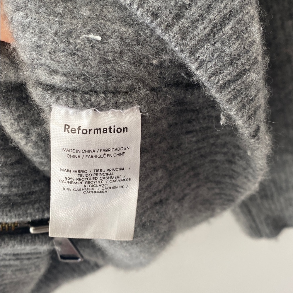 Reformation Dennis Oversized Full Zip Cashmere Cardigan - Picture 6 of 11